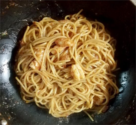 「海老とトマトのスパゲッティ」２度目